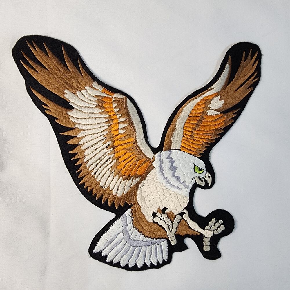 Eagle Biker Patch With Wings Spread Out 9.5" X 9.5